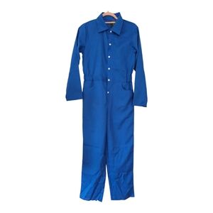 Vintage Workwear French-style Blue Jumpsuit